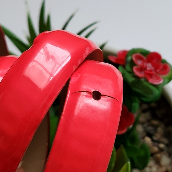 Vintage J Crew Factory Genuine Leather Skinny Red Belt Golden Buckle Size L - Picture 2 of 15